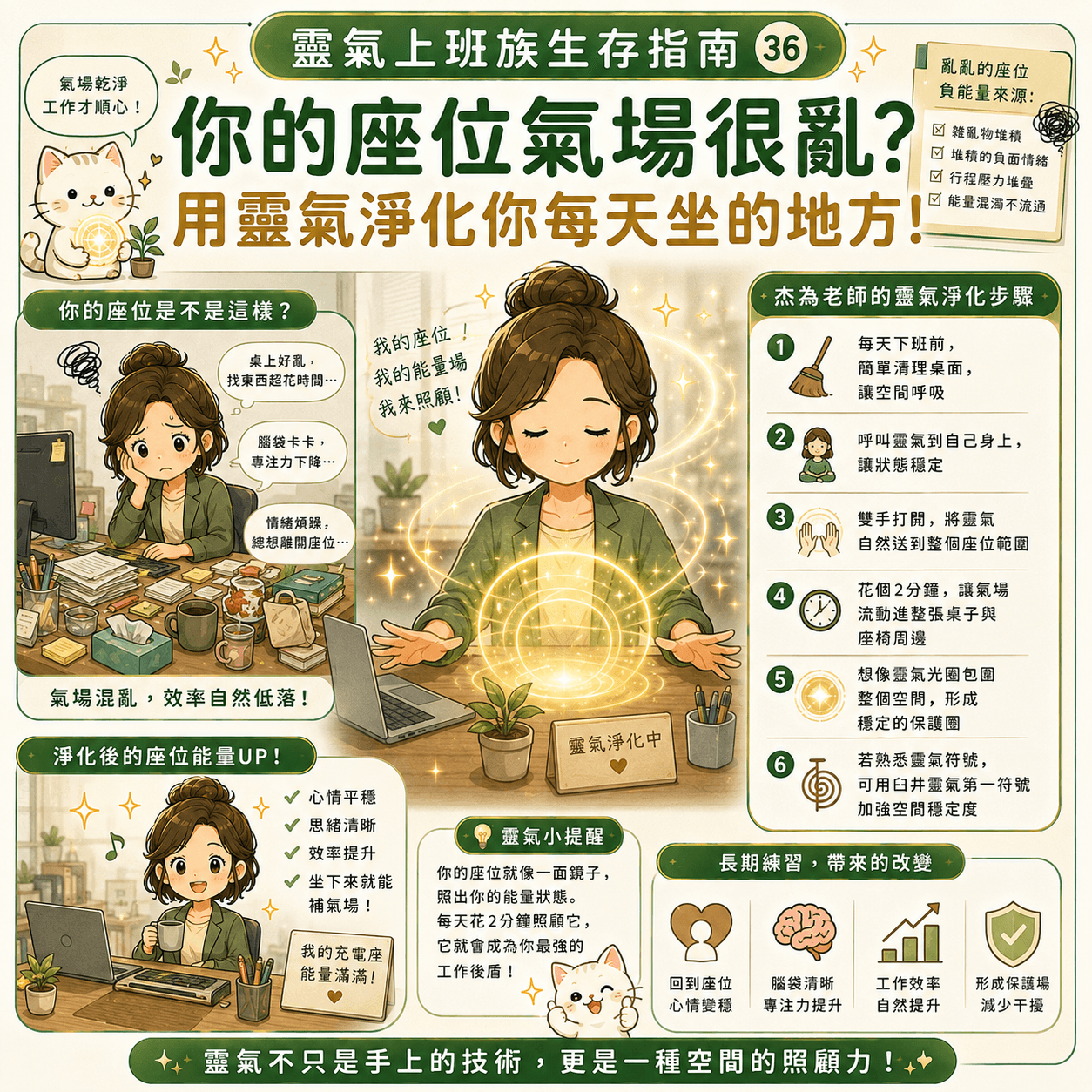 靈氣上班族生存指南 - 座位氣場淨化