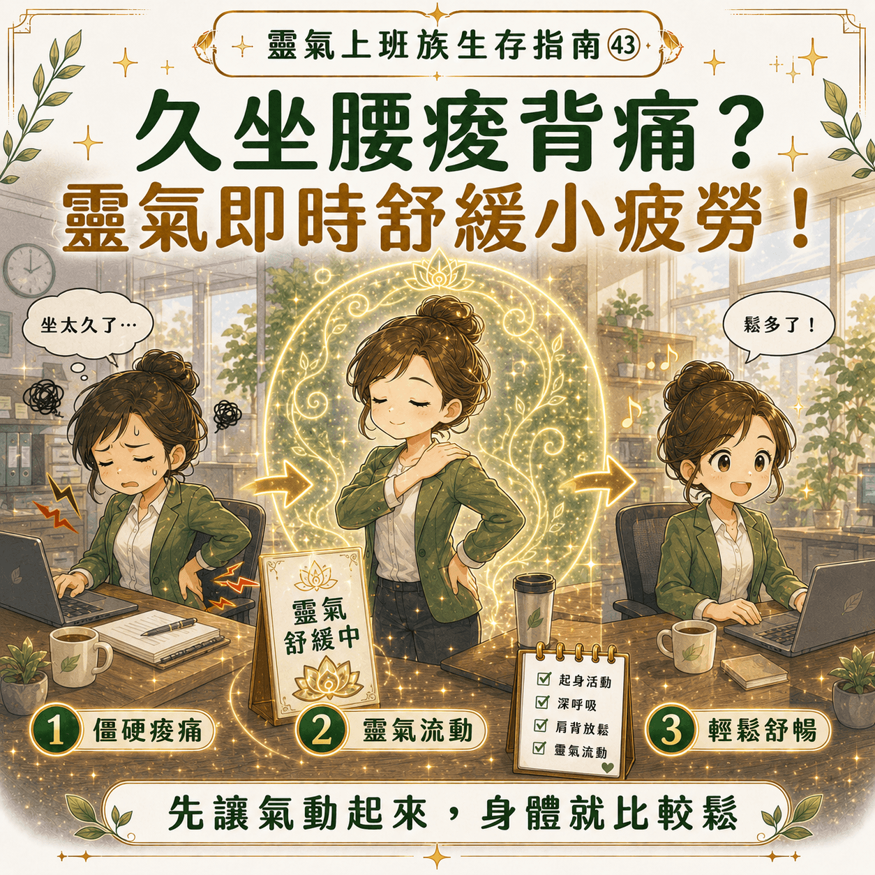靈氣上班族生存指南 - 靈氣舒緩久坐痠痛